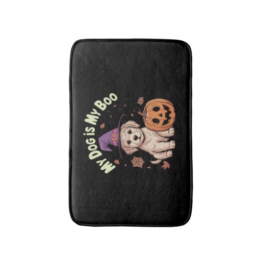 Mein Hund ist mein Boo Halloween Badematte (Vorderseite Vertikal)