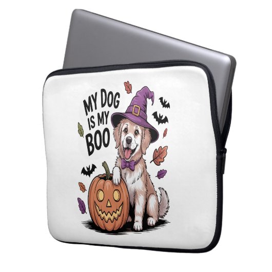 Mein Hund ist mein Boo Halloween Laptopschutzhülle (Vorderseite Links)