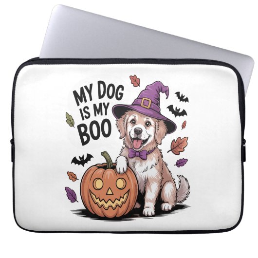 Mein Hund ist mein Boo Halloween Laptopschutzhülle (Vorderseite)