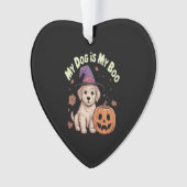 Mein Hund ist mein Boo Halloween Ornament (Vorderseite)