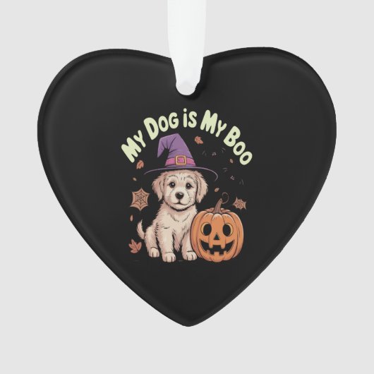 Mein Hund ist mein Boo Halloween Ornament (Vorderseite)