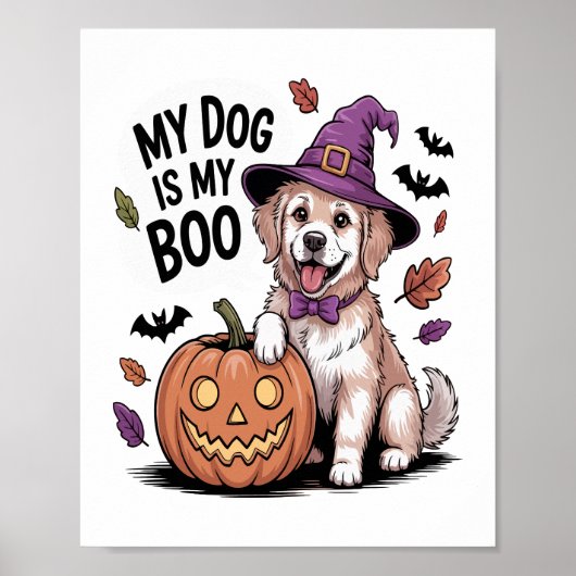 Mein Hund ist mein Boo Halloween Poster (Vorne)