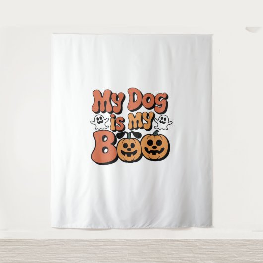 Mein Hund ist mein Boo, Lehrer, Funny Dog Lover Ed Wandteppich (Vorderseite)