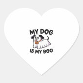 Mein Hund ist mein Boo-Shirt � Funny Dog Lover Ges Herz-Aufkleber (Vorderseite)