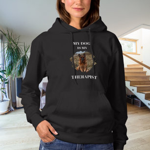 Mein Hund ist mein Therapeut Foto schwarz Hoodie