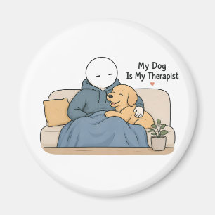 Mein Hund ist mein Therapeut Lustiger Hunde-Liebha Magnet