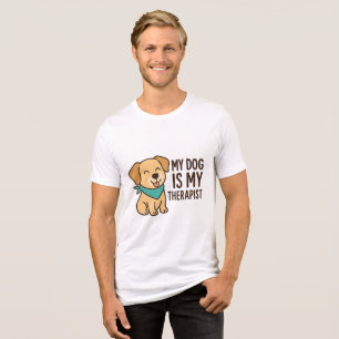 Mein Hund ist mein Therapeut Lustiger Hundebesitze Tri-Blend Shirt