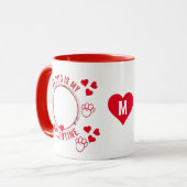 MEIN HUND IST MEIN VALENTIN Foto Monogramm Tasse (Vorderseite Links)