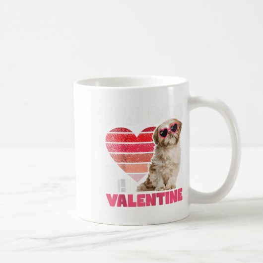 Mein Hund ist mein Valentin - Tattoo Shih Tzu Anim Kaffeetasse (Rechts)
