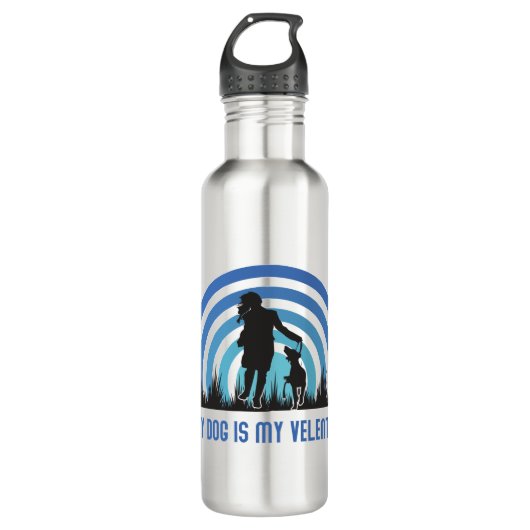 Mein Hund ist mein Valentine Edelstahlflasche (Vorderseite)