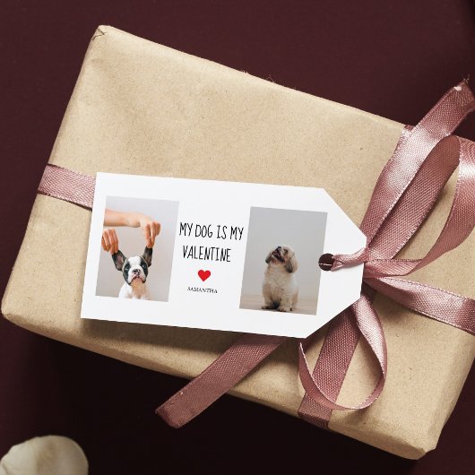 Mein Hund ist mein Valentine | Zwei Hunde - Fotos Geschenkanhänger