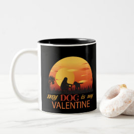 Mein Hund ist mein Valentine Zweifarbige Tasse