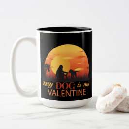 Mein Hund ist mein Valentine Zweifarbige Tasse