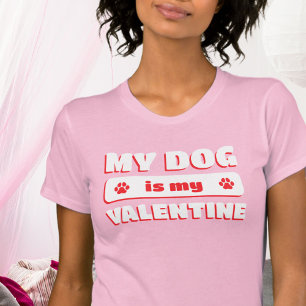 Mein Hund ist mein Valentinhund Lover Retro Pink T-Shirt