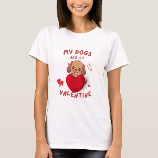 Mein Hund ist mein Valentinin - niedlicher Hundeli T-Shirt (Vorderseite)