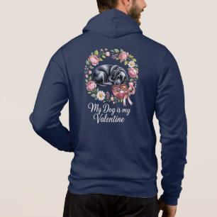 Mein Hund ist mein Valentinsgruß - Florales Design Hoodie