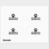 Mein Hund ist Republikaner Ovaler Aufkleber (Blatt)
