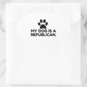 Mein Hund ist Republikaner Ovaler Aufkleber (Tasche)