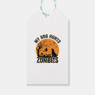 Mein Hund jagt Zombies Vintage Halloween Hund Desi Geschenkanhänger