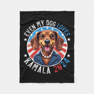 Mein Hund Lieben Kamala 2024 Dackel Lover Funny Fleecedecke
