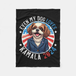 Mein Hund Lieben Kamala 2024 Shih Tzu Lover Funny  Fleecedecke
