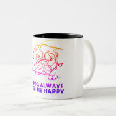 Mein Hund macht mich immer glücklich Zweifarbige Tasse (VorderseiteRechts)
