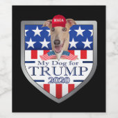 Mein Hund Trump 2020 Windhund mit Brille Weinetikett (Einzelnes Label)