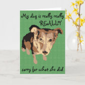 Mein Hund tut wirklich leid Grußkarte Karte (Gelbe Blume)