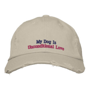 Mein Hund Unbedingte Liebe Zitat Rosa Grau Rustika Bestickte Baseballkappe