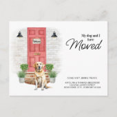 Mein Hund und ich haben gelbes Labrador bewegt Ankündigungspostkarte (Vorderseite)