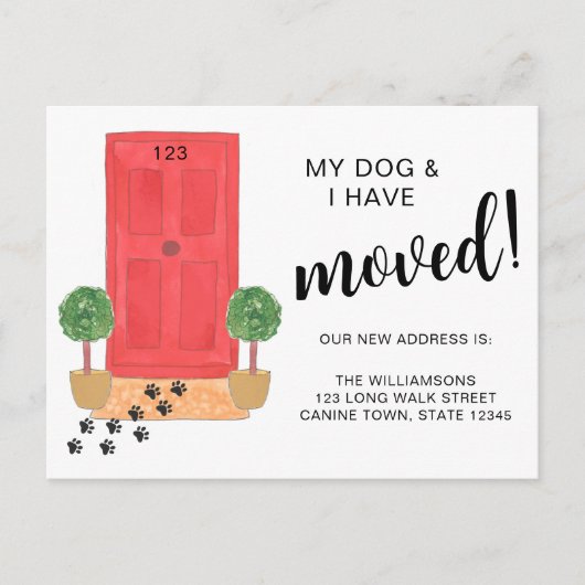 Mein Hund und ich haben mich bewegt Ankündigungspostkarte (Vorderseite)
