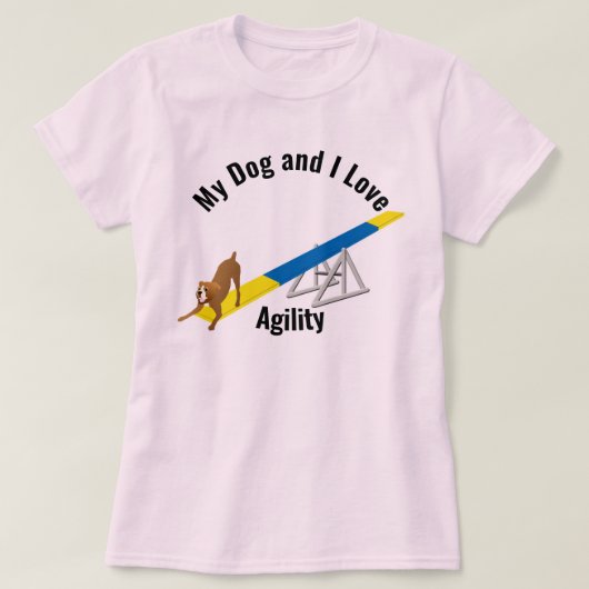 Mein Hund und ich Liebe Agility Boxer T-Shirt (Design vorne)