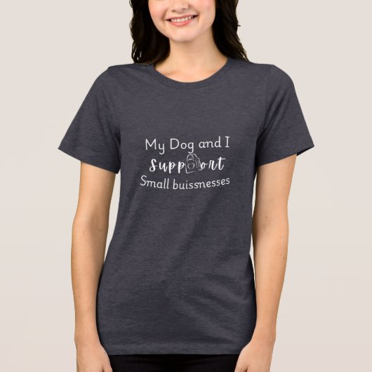 Mein Hund und ich unterstützen Niedliches Zitat au Tri-Blend Shirt (Vorderseite)