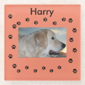 Mein Hund und meine Paw drucken Glasuntersetzer (Vorderseite)