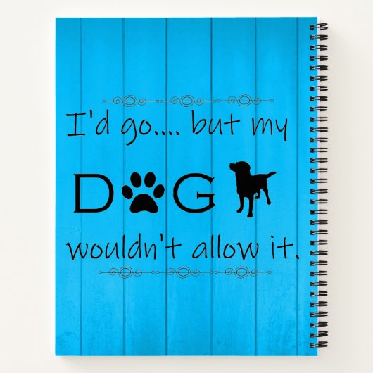 Mein Hund würde das Notebook nicht zulassen - blau Notizblock (Rückseite)