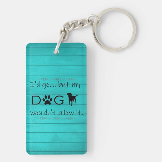 Mein Hund würde es nicht zulassen - Aquamarin Schlüsselanhänger (Rückseite)