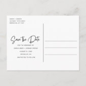 Mein Hundehund Foto Hochzeit rettet das Datum Ankündigungspostkarte (Rückseite)