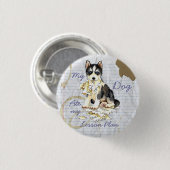 Mein Husky Ate mein Lektionsplan Button (Vorne & Hinten)