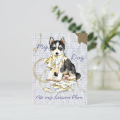 Mein Husky Ate mein Lektionsplan Postkarte (Stehend Vorderseite)