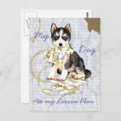 Mein Husky Ate mein Lektionsplan Postkarte (Vorne/Hinten)