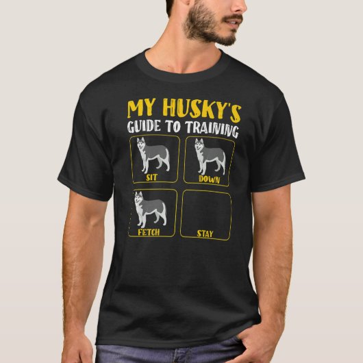 Mein Husky-Führer, um Ehemännerpapa zu trainieren T-Shirt (Vorderseite)