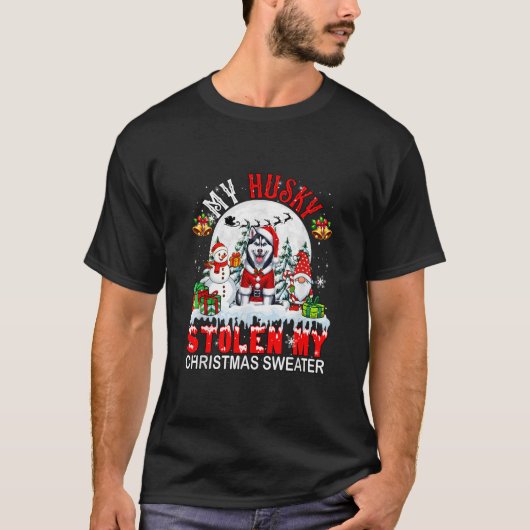 Mein Husky gestohlen meinen Weihnachtssüßen Santa T-Shirt (Vorderseite)