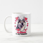 Mein Husky ist mein Valentinhund Niedlich Funny Kaffeetasse (Links)