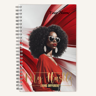 Mein Hustle ... Red & White Abstrakt Journal Notizblock