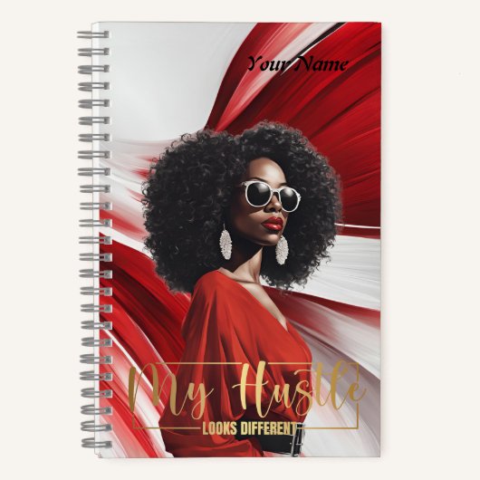 Mein Hustle ... Red & White Abstrakt Journal Notizblock (Vorderseite)