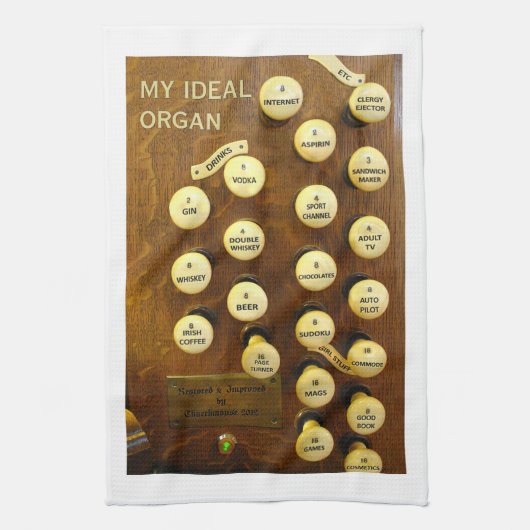 Mein ideales Orgeltuch weiß Geschirrtuch (Vertikal)