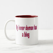 Mein innerer Dämon hat einen Blog Zweifarbige Tasse (Links)