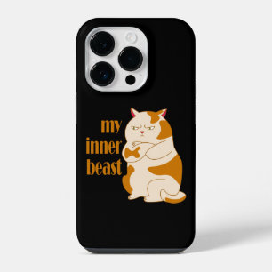 Mein inneres Biest faules fettes Katz Motivationsz iPhone 14 Pro Hülle