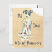 Mein italienischer Greyhound Ate Meine Hausaufgabe Postkarte (Vorne/Hinten)