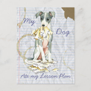 Mein italienischer Greyhound Ate My Lessingplan Postkarte